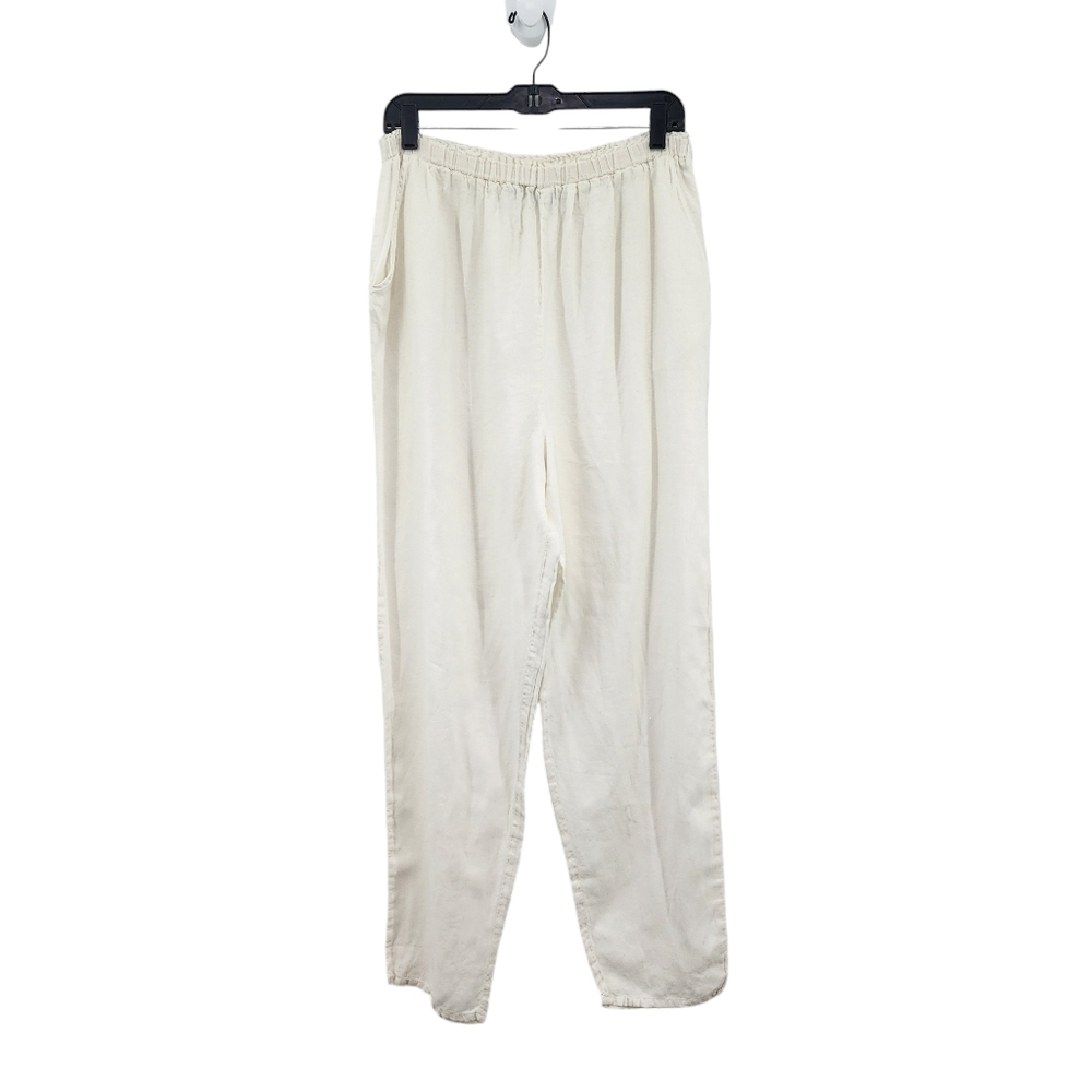 Cachaca Women's 100% Linen Straight Leg Cozy Lagenlook Pants - M